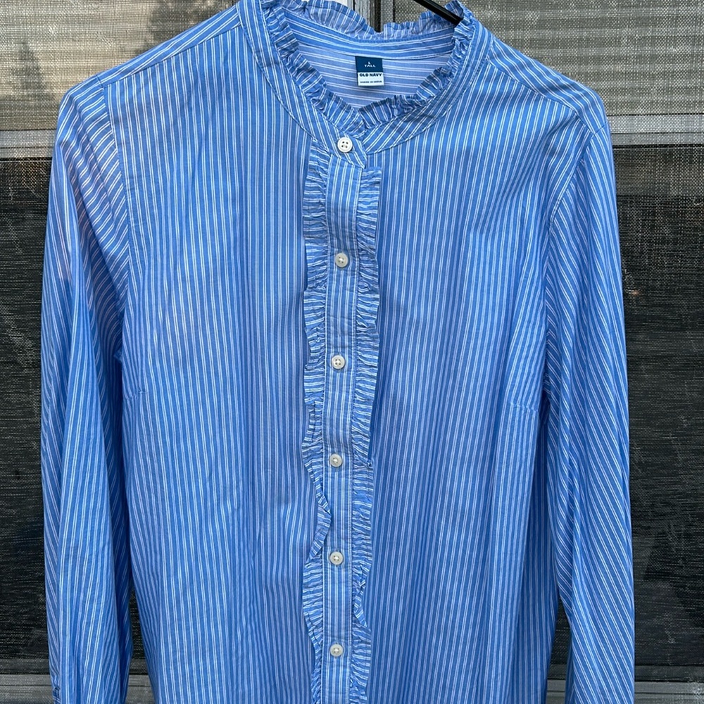 Pinstripe Tuxedo Blouse